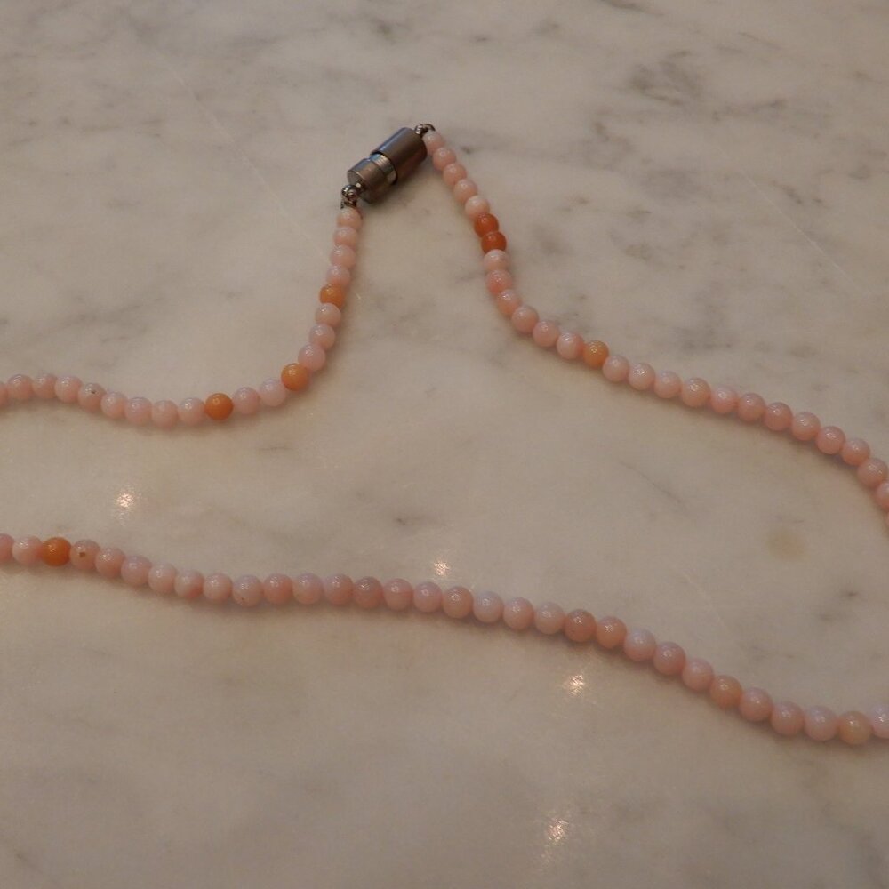 Pink Opal Bead Necklace